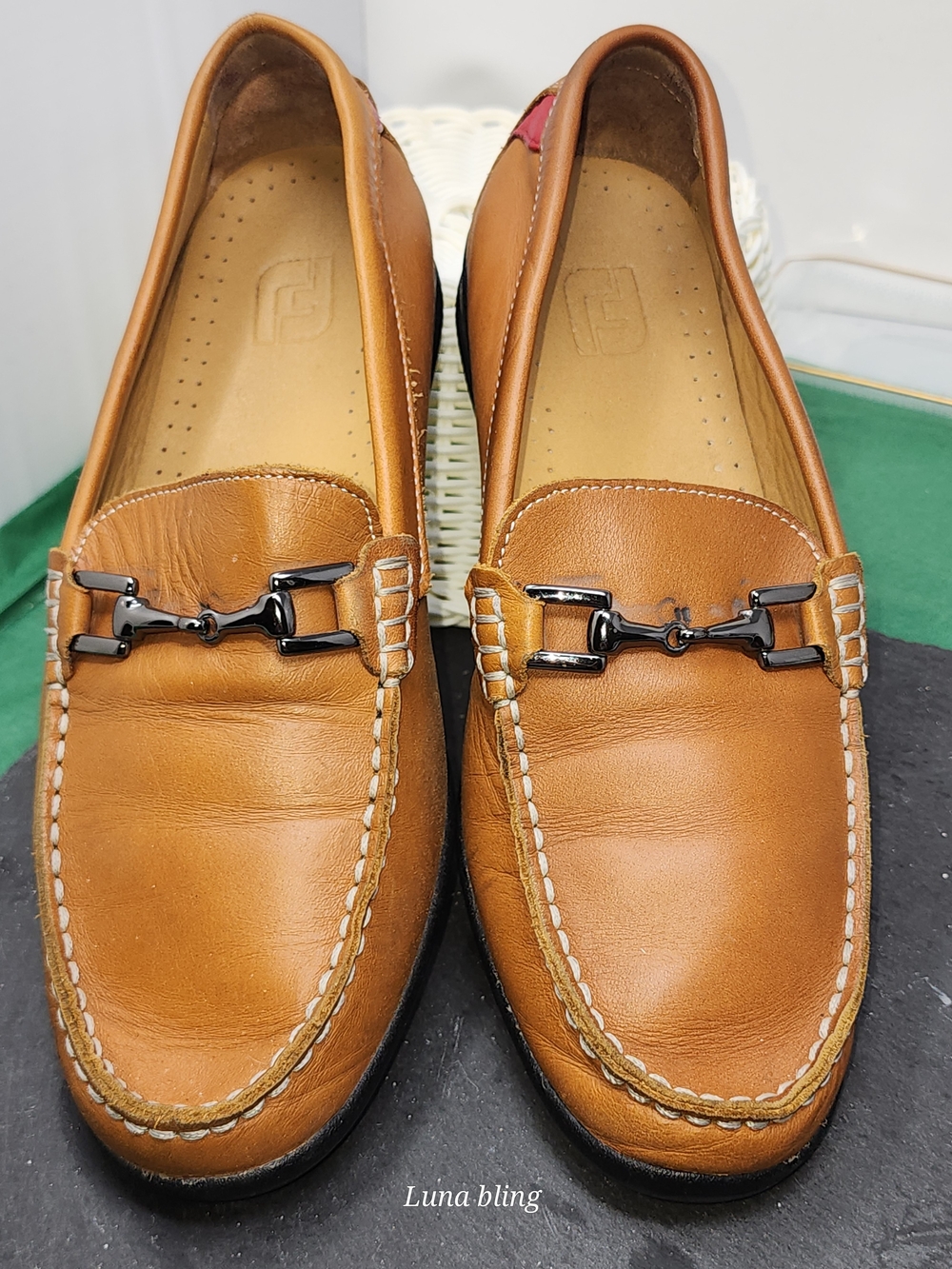 Men's Tan Leather Slip-On Driving Loafers